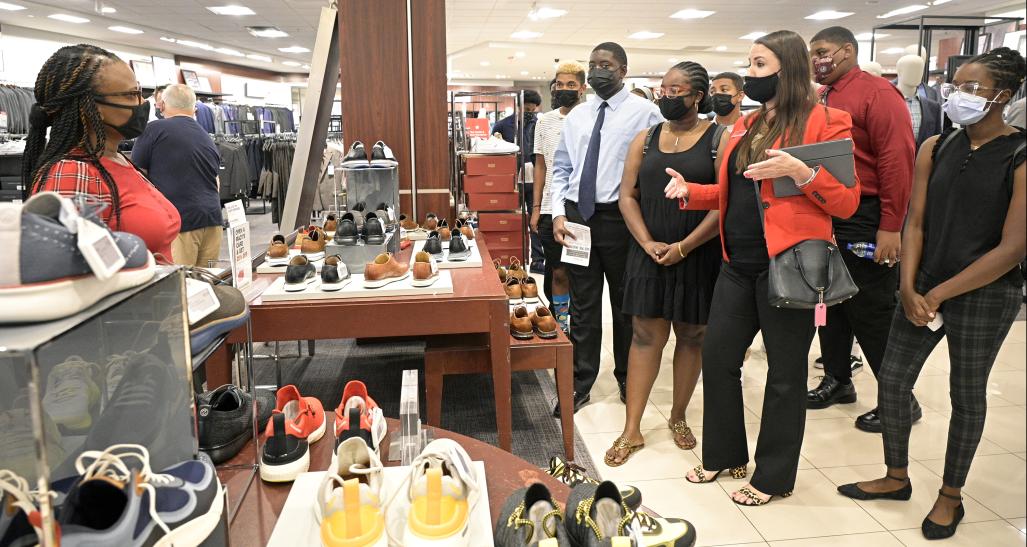 Group of people at Macy's store